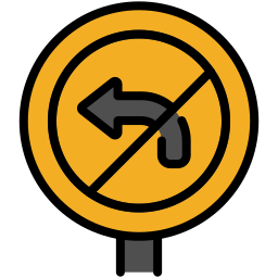 No turn left icon