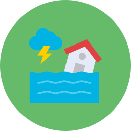 Flooded house icon