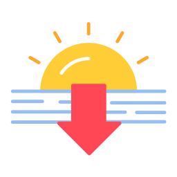 Beach sunset icon