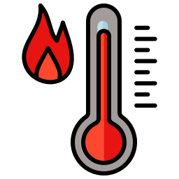temperatura calda icona