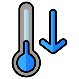 calo della temperatura icona