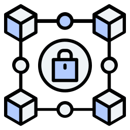 seguridad de la cadena de bloques icono