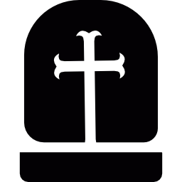 pierre tombale avec croix Icône