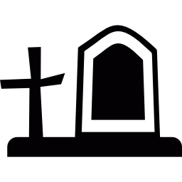 begraafplaats grafsteen en kruis icoon