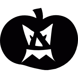 halloweenowa brzydka dyniowa twarz ikona