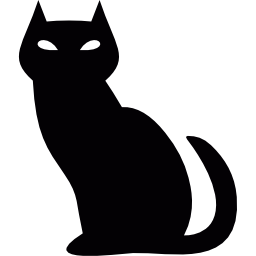 gato negro malvado icono