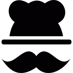 chapeau de chef avec moustache Icône