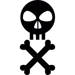 cráneo y huesos cruzados icono
