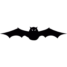 Bat with extended wings in frontal view icon