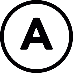 letra a dentro de un círculo icono