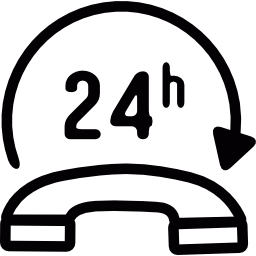 24 hours phone attention service icon