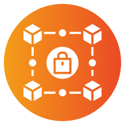 seguridad de la cadena de bloques icono