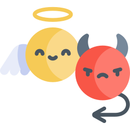 engel duivel icoon
