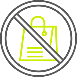 No shopping bag icon