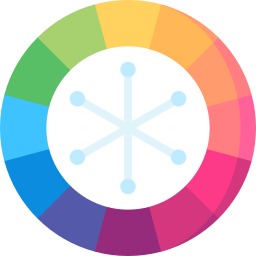 teoria dei colori icona