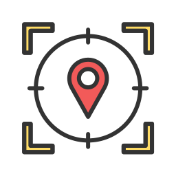 orientación por ubicación icono