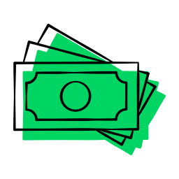 Money allocation icon