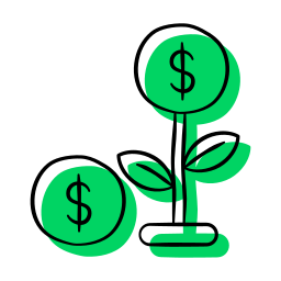 Money growth icon