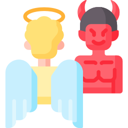 ángel diablo icono