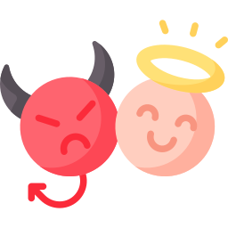 ángel diablo icono
