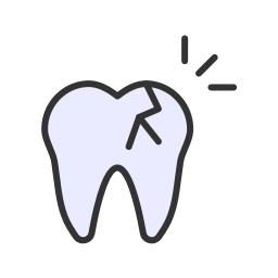 gebarsten tand icoon