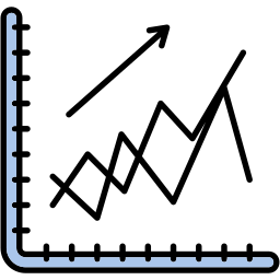 graphique linéaire Icône