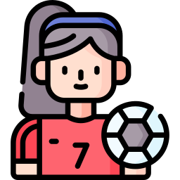 vrouwelijke voetballer icoon
