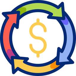 Money circulation icon