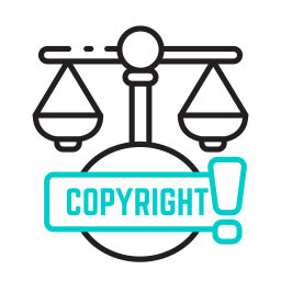 legge sul copyright icona