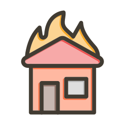 brandend huis icoon