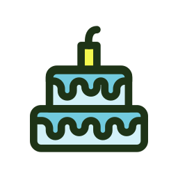 pastel de cumpleaños icono