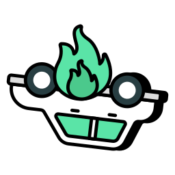 Car on fire icon