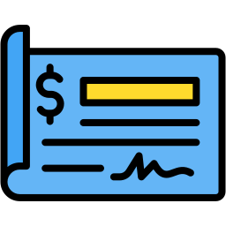 Bank check icon