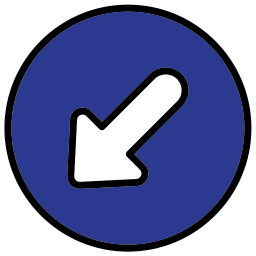 Down left arrow icon