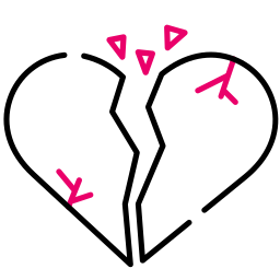 corazón roto icono