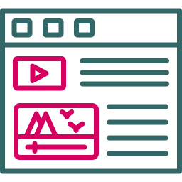 contenido de vídeo icono