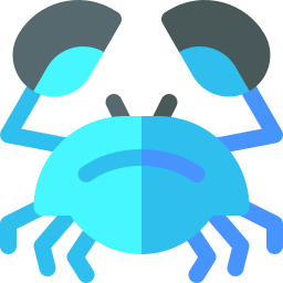 niebieski krab ikona