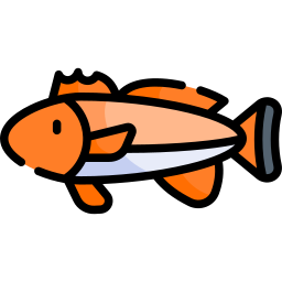Красная рыба-барабан иконка