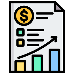 rapport financier Icône