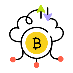 nube de bitcoins icono