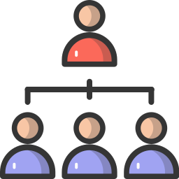 jerarquía del equipo icono