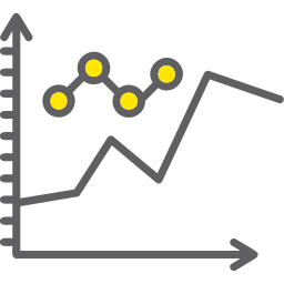 graphique linéaire Icône