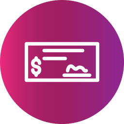 Bank check icon