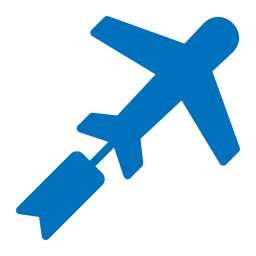 Airplane flag icon