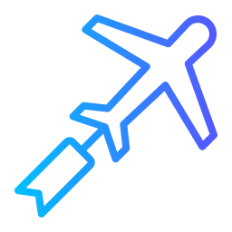 Airplane flag icon