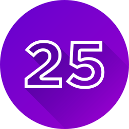 número 25 icono