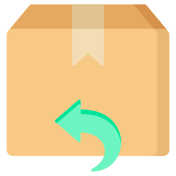 caja de devolución icono