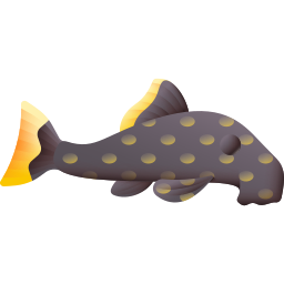 Рыба-плеко с золотым самородком иконка