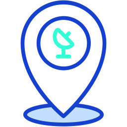 estación satelital icono