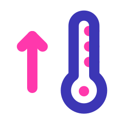 aumento de temperatura Ícone